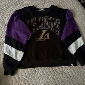 Los Angeles Black and Purple Cropped Sweatshirt